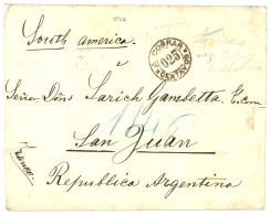 BOSNIA - Destination ARGENTINA : 1893 Pair 5k Canc. K.u.K MILIT. POST  TREBINJE On Reverse Of Envelope (slightly Shorten - Bosnia Herzegovina