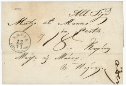 SOFIA : 1857 Superb Cachet SOPHIA + "18" Tax Marking On Entire Letter To PEST With Arrival Cds. Exceptionnal Quality !. - Autres & Non Classés