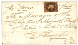CEYLON To CHINA : 1860 5d Orange Brown With 4 Large Margins Canc. On Entire Letter Datelined "GALLE" To SHANGHAI. Verso, - Ceylon (...-1947)