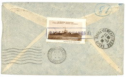 BASE De SHANGHAI : 1938 2F (x2) Canc. KOBE A MARSEILLE + FORCES NAVALES D' EXTREME ORIENT On AIRMAIL Cover To FRANCE. Ve - Altri & Non Classificati