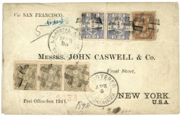 CHINA - US POST OFFICE : 1878 JAPAN 10s Blue (x2) + 5s + 2s Strip Of 3 + I.J. POSTAL AGENCY SHANGHAI + REGISTERED YOKOHA - Autres & Non Classés