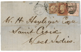 GREAT BRITAIN : 1879 1/2d + 1d + 2 1/2d On Cover From LONDON To SAINTE CROIX (DANISH  WEST INDIES). Verso, Rare Danish C - Otros & Sin Clasificación