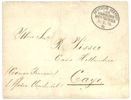 Delcampe - GERMANY - MARITIME - CAYO CONGO : 1896 DEUTSCHE SEEPOST LINIE HAMBURG WESTAFRIKA IV On Envelope To CAYO (CONGO FRANCAIS) - Other & Unclassified