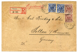 CHINA - VORLAUFER : 1895 20pf (v48d)x2 + 50pf (v50c)x2 Canc. SHANGHAI On REGISTERED Envelope (small Fault At Top) To GER - Deutsche Post In China