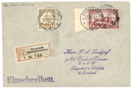 GERMAN EAST AFRICA : 1913 1 MARK + 2 1/2h Canc. DAR-ES-SALAAM On REGISTERED Envelope To GERMANY. Vvf. - German East Africa