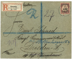 GERMAN NEW GUINEA - KAEWIENG : 1913 50pf Canc. KAEWIENG On REGISTERED Envelope To GERMANY. Signed STEUER. Vf. - Nouvelle-Guinée