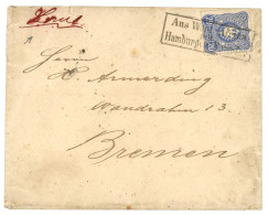 TOGO : 1886 20pf Canc. AUS WESTAFRIKA Mit HAMBURGER DAMPFER + "LOME" In Red On Envelope To BREMEN. Vf. - Togo