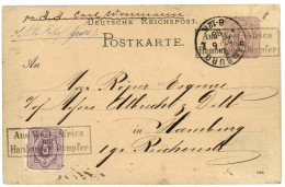 TOGO : 1886 POSTAL STATIONERY 5pf + 5pf Canc. AUS WEST-AFRIKA Mit HAMBURGER DAMPFER + "LITTLE POPO" To HAMBURG. RARE. BÜ - Togo