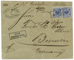 TOGO : 1895 Pair 20pf Canc. AUS WESTAFRIKA + "LOME FRANCO" On Envelope To BREMEN. STEUER Certificate (1993). Superb. - Togo