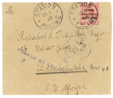 TOGO : 1919 1d Canc. STATION PALIME + PASSED BY CENSOR On Envelope To LÜDERITZBURG (SOUTH WEST AFRICA). Vf. - Togo