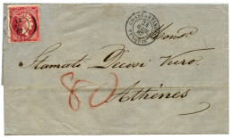GREECE : 1867 French Cachet CONSTANTINOPLE TURQUIE + GREECE 80l With Fine Margins On Entire Letter From CONSTANTINOPLE T - Autres & Non Classés