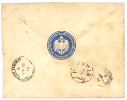 PERSIA To HONG-KONG : 1898 1 + 12 (x2) On Envelope From BUSCHIRE Via COLOMBO To HONG-KONG. Verso, Blue Label KAISERLICH  - Iran