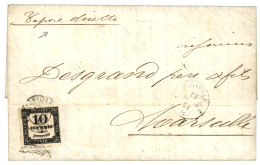 ITALY - NAPLES : 1861 FRANCE 10c POSTAGE DUE Canc. MARSEILLE + "VAPORE DIRETTO" On Entire Letter From NAPOLI To MARSEILL - Neapel