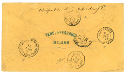 ITALY To JAPAN Via EGYPT & SUEZ : 1871 20c (x5) On Envelope From MILANO To  YOKOHAMA (JAPAN). Verso, Rare French Maritim - Ohne Zuordnung