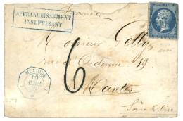 MEXICO - French Packet : 1863 FRANCE 20c (n°14) Canc. ANCHOR In Blue + French Consular Cds MEXIQUE + 6 Tax Marking + AFF - 1849-1876: Periodo Clásico