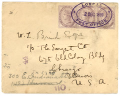 NIGER COAST - OIL RIVERS : 1899 GREAT BRITAIN 1d (x3) Canc. LOKOJA POST OFFICE On Envelope To CHICAGO (USA). Verso, Boxe - Nigeria (...-1960)