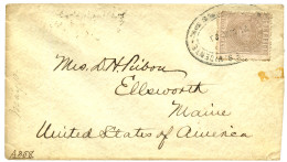 PORTUGUESE COLONIES - CAP VERT : 1885 CROWN 100r Canc. S.VINCENTE On Envelope 'FLAG SHIP LANCASTER" To USA. Verso, FLAGS - Islas De Cabo Verde