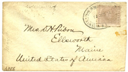 PORTUGUESE COLONIES - CAP VERT : 1885 CROWN 100r Canc. S.VINCENTE On Envelope 'FLAG SHIP LANCASTER" To USA. Verso, FLAGS - Kapverdische Inseln