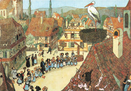 FANTAISIES - La Cigogne De Notre Village Est Revenue - Colorisé - Carte Postale - Other & Unclassified