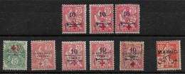 Maroc Croix-Rouge Entre N°55 Et 62.Différentes Variantes. - Used Stamps
