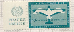 Stamp Timbre  United Nations - New York FDC 1951 10c Air Mail - 1951-1960