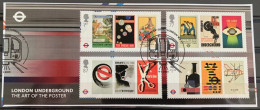 GROSSBRITANNIEN GRANDE BRETAGNE GB 2013 M/S LONDON UNDERGROUND POSTERS USED PAPER SG MS3429 MI B80-3402-5 YT BF99-3796-9 - Usados