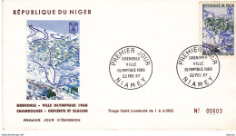 NIGER 1967  FDC GRENOBLE VILLE OLYMPIQUE Yvert 196 - Niger (1960-...)