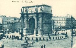 CPA - MARSEILLE - La Porte D'AIX - Animation - Ann.1900 Env. *2 Scans - Joliette