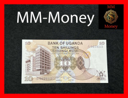 UGANDA  10 Shillings  1979  P. 11 B    *dark Printing Of Bank Building*   UNC - Ouganda