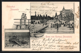 AK Zinnowitz, Kurhaus-Strandhotel, Landungsbrücke  - Zinnowitz