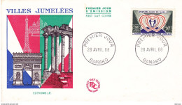 MALI 1968 FDC VILLES JUMELEES Yvert 109, Michel 163. - Mali (1959-...)