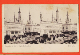 00277 / ⭐ ◉ Peu Commun Carte-Stéréo PARIS Exposition De 1900 Façade Des INVALIDES Photo L.L - Expositions