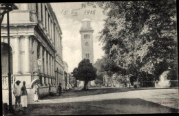 CPA Colombo Ceylon Sri Lanka, Queen Street Und Glockenturm - Sri Lanka (Ceylon)