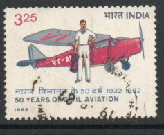 India 1982 50th Anniversary Of Tata Sons 1st Flight, Used , SG 1054 (E) - Oblitérés