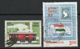 India 1982 Inpex 82 Stamp Exhibition Set Of 2, Used , SG 1070/1 (E) - Gebruikt