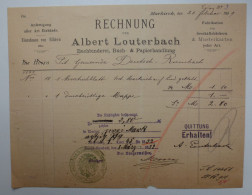 Facture Sainte Marie Aux Mines Albert Louterbach Buchbinderei - Druck & Papierwaren