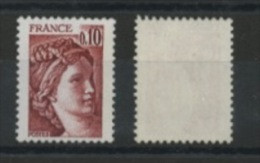 FRANCE - 0,10 BRUN TYPE SABINE G Mate   - N° Yvert 1965a ** - 1977-1981 Sabine (Gandon)