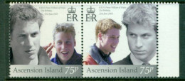 ASCENSION ISLAND 2003 Mi 904-05 Pair** 21st Anniversary Of Prince William [B702] - Royalties, Royals