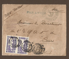 !!! SÉNÉGAL, LETTRE PAR AVION CACHET BAN DAKAR POUR LA FRANCE DE 1941, CACHET MARINE FRANÇAISE EN AFRIQUE OCCIDENTALE - Lettres & Documents