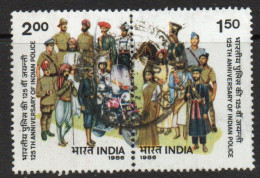 India 1986 125th Anniversary Of Police Service Pair, Used , SG 1200/1 (E) - Gebraucht