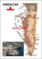 Gibraltar Map New Postcard * Carte Geographique * Landkarte - Gibilterra