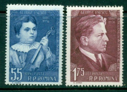 ROMANIA 1956 Mi 1630-31** 75th Anniversary Of The Birth Of George Enescu, Componist And Violinist [B725] - Musik