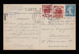 1922. Postcard From FRANCE With Postage Due Stamps - Briefe U. Dokumente