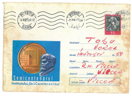 IP 71 - 0718 Medicine, DR. I CANTACUZINO, Microscope - Stationery - Used - 1971 - Postal Stationery