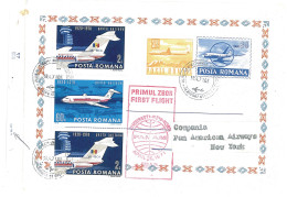 IP 71 - 0460 AEROGRAM, Special Flight, Bucuresti - New York - Stationery - Used - 1971 - Postal Stationery