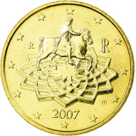 Italie, 50 Euro Cent, 2007, SPL, Laiton, KM:215 - Italy