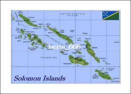 Solomon Islands Country Map New Postcard * Carte Geographique * Landkarte - Solomon Islands