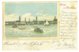 GER 33 - 16919 HAMBURG, Litho, Germany - Old Postcard - Used - 1898 - Harburg