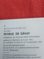 Doodsprentje Petrus De Graef / Moerzeke 9/6/1919 Hamme 14/9/1992 ( Lena Bonnarens ) - Religion & Esotérisme