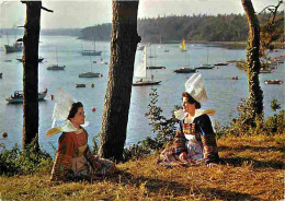 Folklore - Costumes - Bretagne - Cornouaille - Sur Les Bords De L'Odet - Flamme Postale - Voir Scans Recto Verso - Trachten